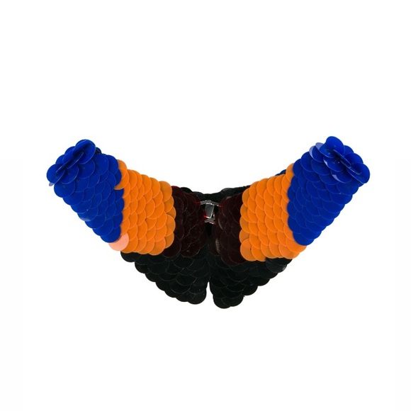 Marni Jewelry - Marni Blue Orange Sequin Collar Necklace